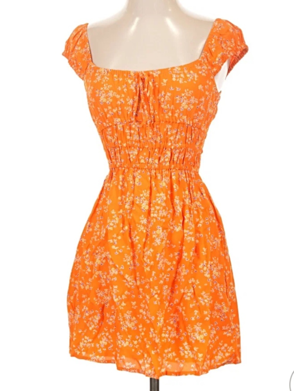 Faithful the Brand Orange Floral Mini Dress